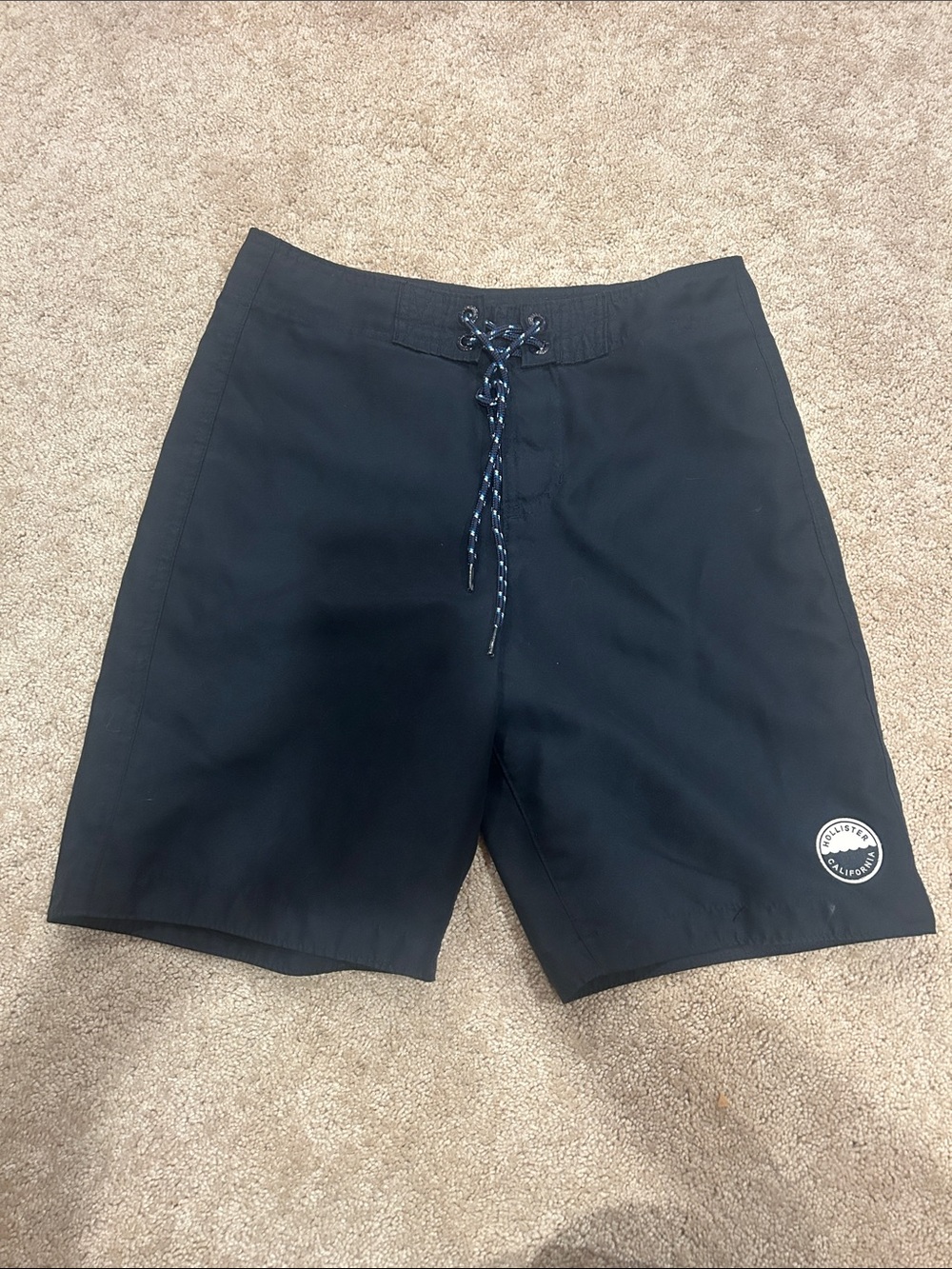 Hollister Black Lace-Up Swim Board Shorts